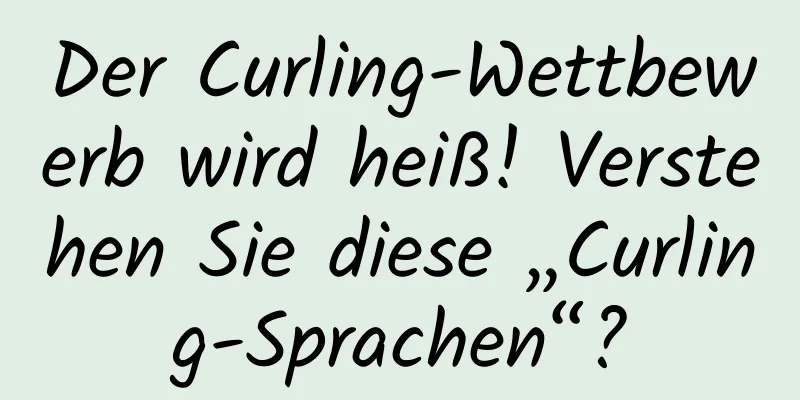 Der Curling-Wettbewerb wird heiß! Verstehen Sie diese „Curling-Sprachen“?