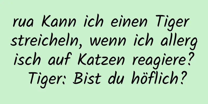 rua Kann ich einen Tiger streicheln, wenn ich allergisch auf Katzen reagiere? Tiger: Bist du höflich?