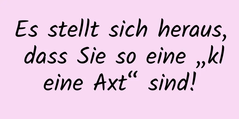 Es stellt sich heraus, dass Sie so eine „kleine Axt“ sind!