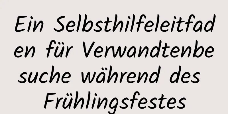 Ein Selbsthilfeleitfaden für Verwandtenbesuche während des Frühlingsfestes