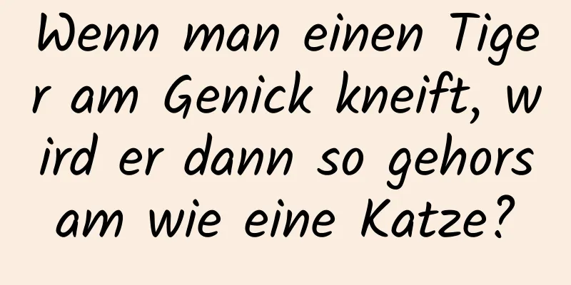 Wenn man einen Tiger am Genick kneift, wird er dann so gehorsam wie eine Katze?