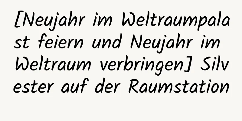 [Neujahr im Weltraumpalast feiern und Neujahr im Weltraum verbringen] Silvester auf der Raumstation