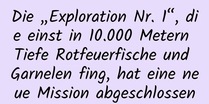 Die „Exploration Nr. 1“, die einst in 10.000 Metern Tiefe Rotfeuerfische und Garnelen fing, hat eine neue Mission abgeschlossen