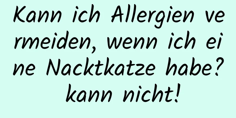 Kann ich Allergien vermeiden, wenn ich eine Nacktkatze habe? kann nicht!