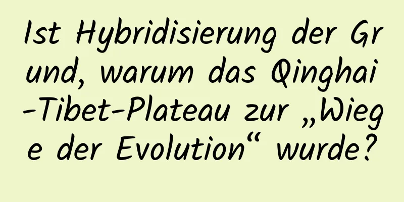 Ist Hybridisierung der Grund, warum das Qinghai-Tibet-Plateau zur „Wiege der Evolution“ wurde?