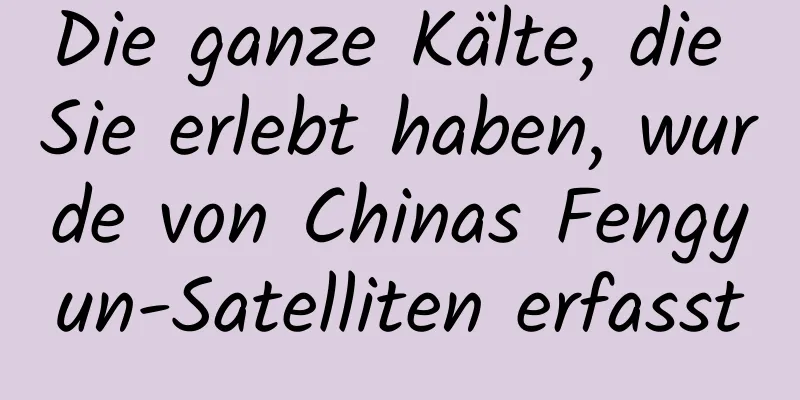 Die ganze Kälte, die Sie erlebt haben, wurde von Chinas Fengyun-Satelliten erfasst