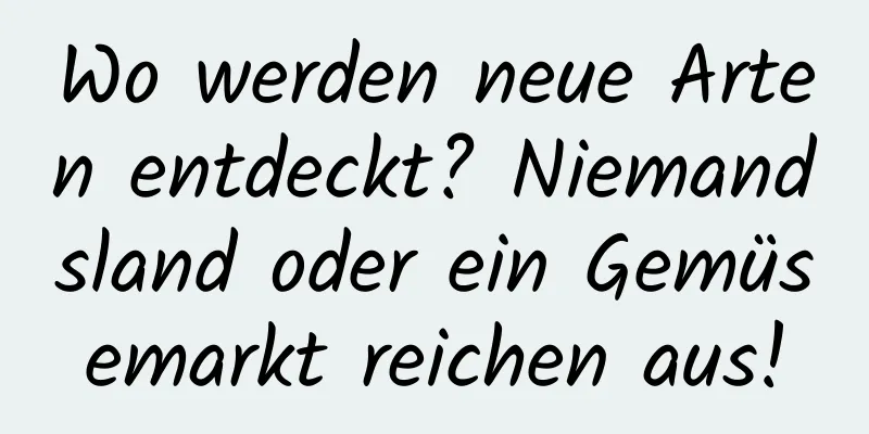Wo werden neue Arten entdeckt? Niemandsland oder ein Gemüsemarkt reichen aus!