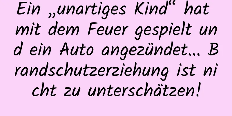 Ein „unartiges Kind“ hat mit dem Feuer gespielt und ein Auto angezündet... Brandschutzerziehung ist nicht zu unterschätzen!