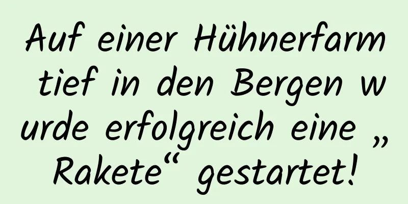 Auf einer Hühnerfarm tief in den Bergen wurde erfolgreich eine „Rakete“ gestartet!