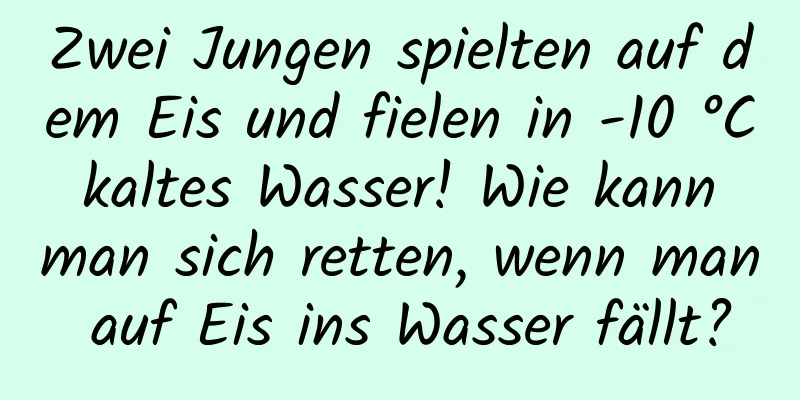 Zwei Jungen spielten auf dem Eis und fielen in -10 °C kaltes Wasser! Wie kann man sich retten, wenn man auf Eis ins Wasser fällt?
