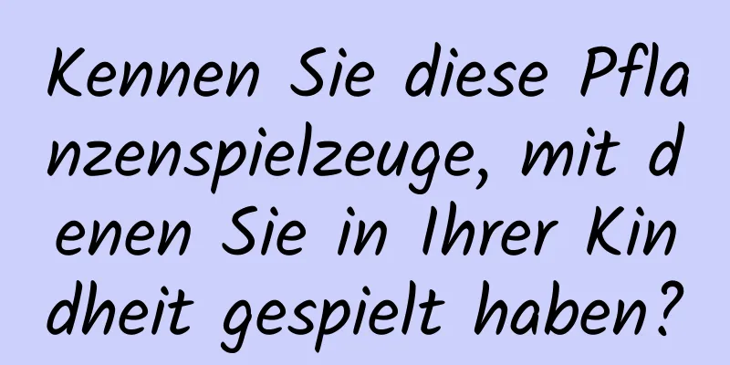 Kennen Sie diese Pflanzenspielzeuge, mit denen Sie in Ihrer Kindheit gespielt haben?