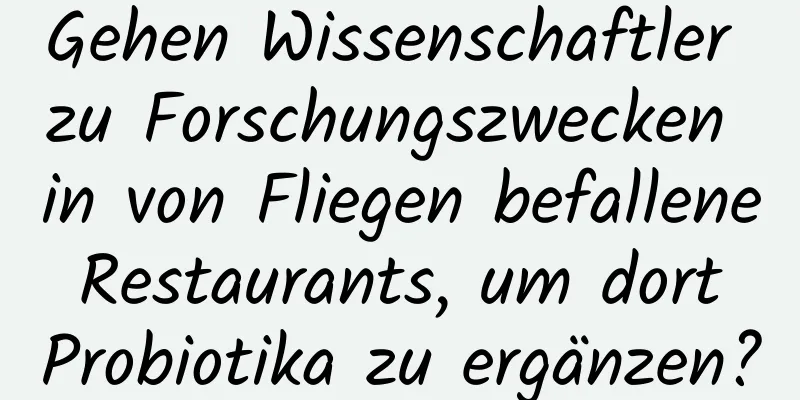 Gehen Wissenschaftler zu Forschungszwecken in von Fliegen befallene Restaurants, um dort Probiotika zu ergänzen?