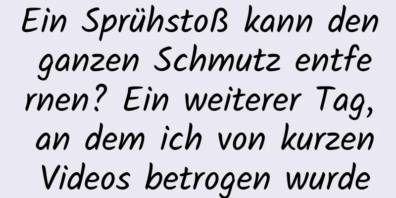 Ein Sprühstoß kann den ganzen Schmutz entfernen? Ein weiterer Tag, an dem ich von kurzen Videos betrogen wurde