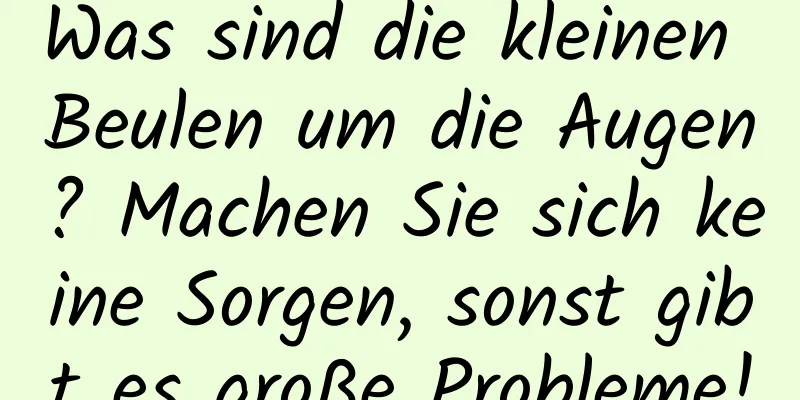 Was sind die kleinen Beulen um die Augen? Machen Sie sich keine Sorgen, sonst gibt es große Probleme!