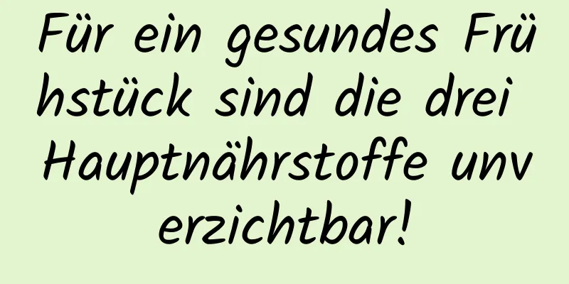 Für ein gesundes Frühstück sind die drei Hauptnährstoffe unverzichtbar!