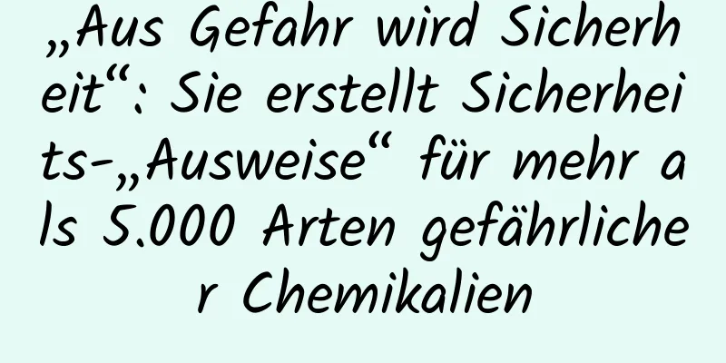 „Aus Gefahr wird Sicherheit“: Sie erstellt Sicherheits-„Ausweise“ für mehr als 5.000 Arten gefährlicher Chemikalien