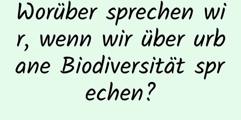 Worüber sprechen wir, wenn wir über urbane Biodiversität sprechen?