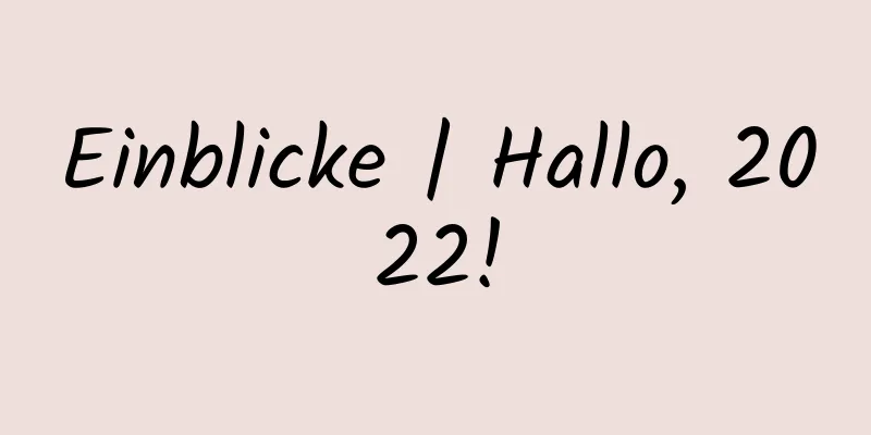 Einblicke | Hallo, 2022!