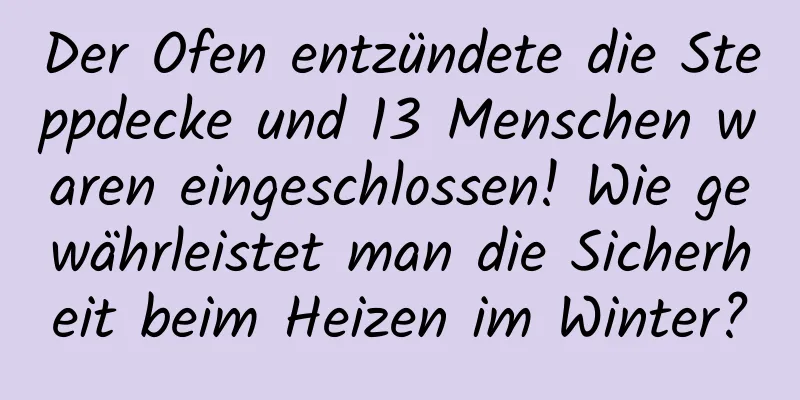 Der Ofen entzündete die Steppdecke und 13 Menschen waren eingeschlossen! Wie gewährleistet man die Sicherheit beim Heizen im Winter?