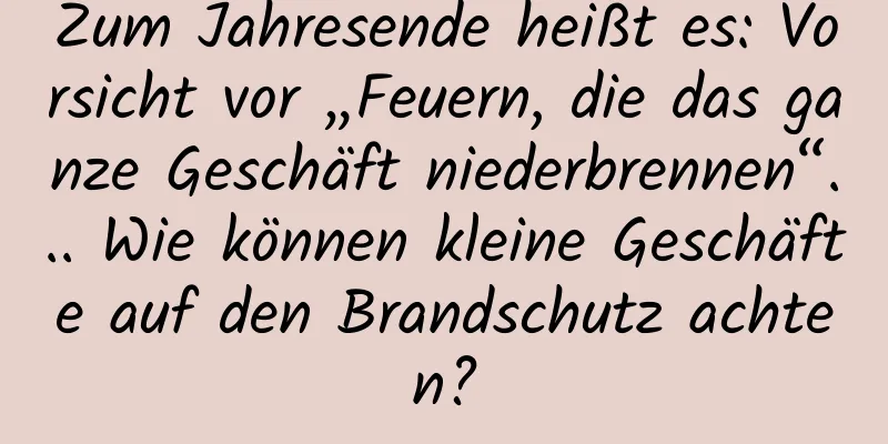 Zum Jahresende heißt es: Vorsicht vor „Feuern, die das ganze Geschäft niederbrennen“... Wie können kleine Geschäfte auf den Brandschutz achten?