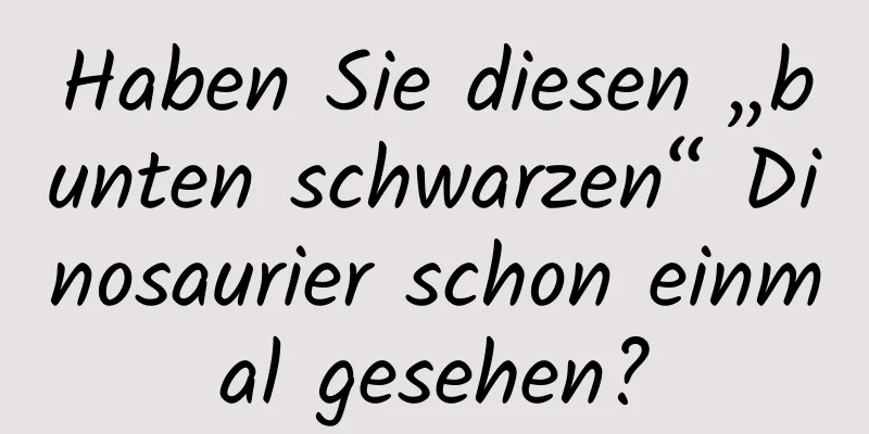 Haben Sie diesen „bunten schwarzen“ Dinosaurier schon einmal gesehen?