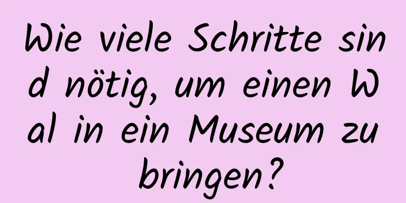 Wie viele Schritte sind nötig, um einen Wal in ein Museum zu bringen?