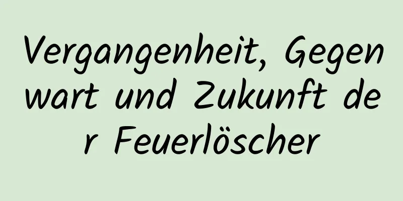 Vergangenheit, Gegenwart und Zukunft der Feuerlöscher