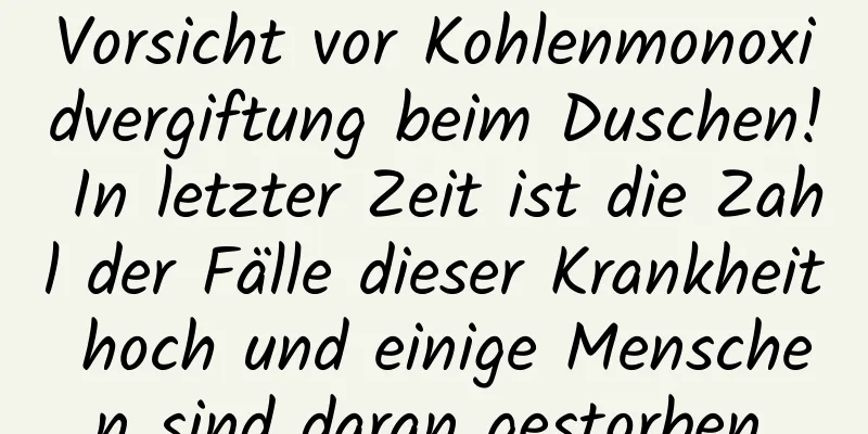 Vorsicht vor Kohlenmonoxidvergiftung beim Duschen! In letzter Zeit ist die Zahl der Fälle dieser Krankheit hoch und einige Menschen sind daran gestorben.