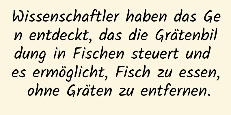 Wissenschaftler haben das Gen entdeckt, das die Grätenbildung in Fischen steuert und es ermöglicht, Fisch zu essen, ohne Gräten zu entfernen.
