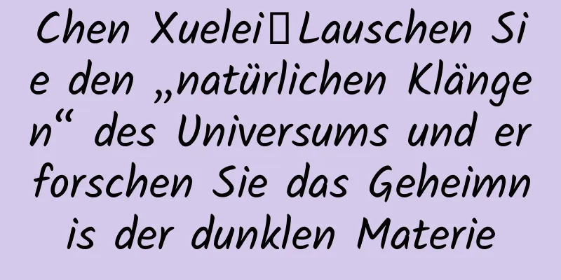 Chen Xuelei丨Lauschen Sie den „natürlichen Klängen“ des Universums und erforschen Sie das Geheimnis der dunklen Materie