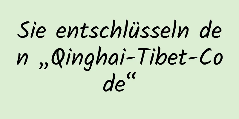 Sie entschlüsseln den „Qinghai-Tibet-Code“
