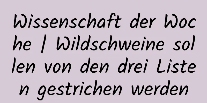 Wissenschaft der Woche | Wildschweine sollen von den drei Listen gestrichen werden