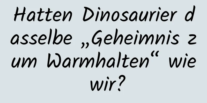 Hatten Dinosaurier dasselbe „Geheimnis zum Warmhalten“ wie wir?