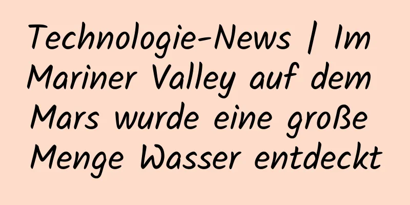 Technologie-News | Im Mariner Valley auf dem Mars wurde eine große Menge Wasser entdeckt