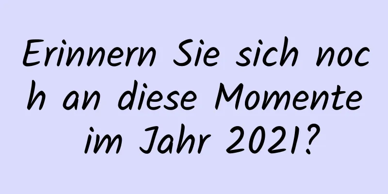 Erinnern Sie sich noch an diese Momente im Jahr 2021?