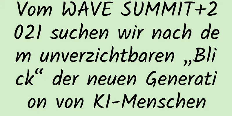 Vom WAVE SUMMIT+2021 suchen wir nach dem unverzichtbaren „Blick“ der neuen Generation von KI-Menschen