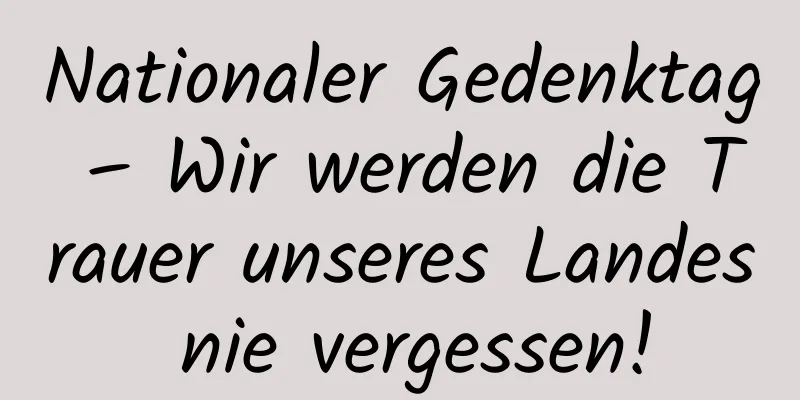 Nationaler Gedenktag – Wir werden die Trauer unseres Landes nie vergessen!