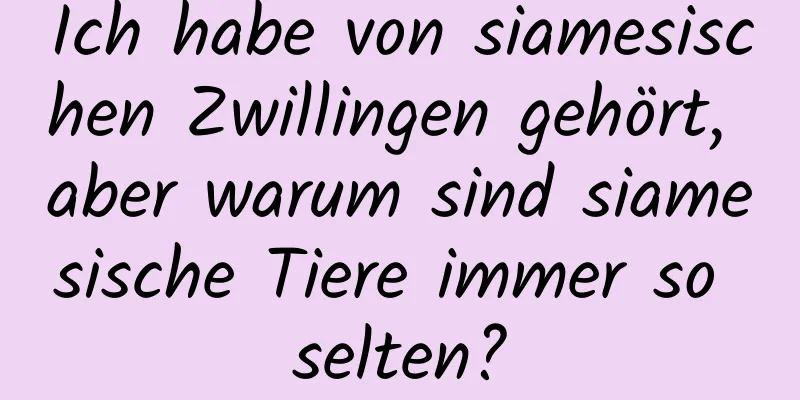 Ich habe von siamesischen Zwillingen gehört, aber warum sind siamesische Tiere immer so selten?
