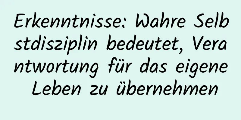 Erkenntnisse: Wahre Selbstdisziplin bedeutet, Verantwortung für das eigene Leben zu übernehmen