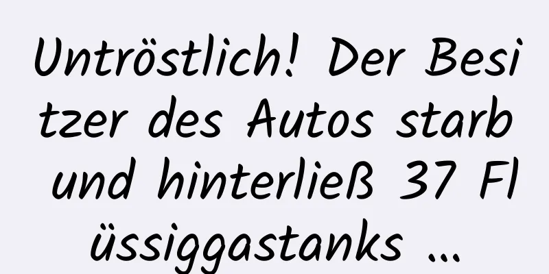Untröstlich! Der Besitzer des Autos starb und hinterließ 37 Flüssiggastanks …