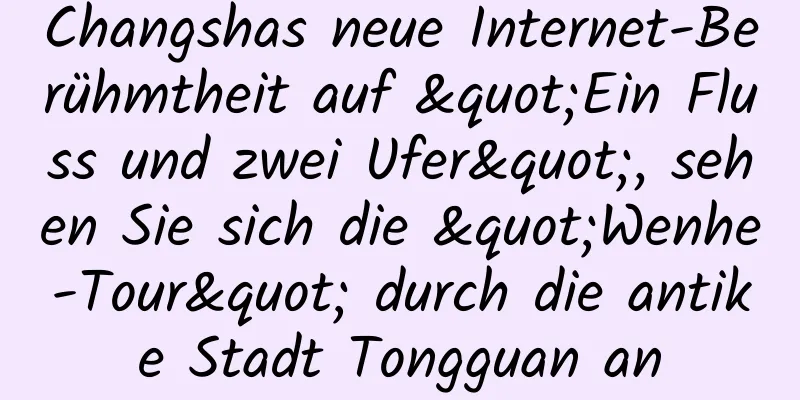 Changshas neue Internet-Berühmtheit auf "Ein Fluss und zwei Ufer", sehen Sie sich die "Wenhe-Tour" durch die antike Stadt Tongguan an