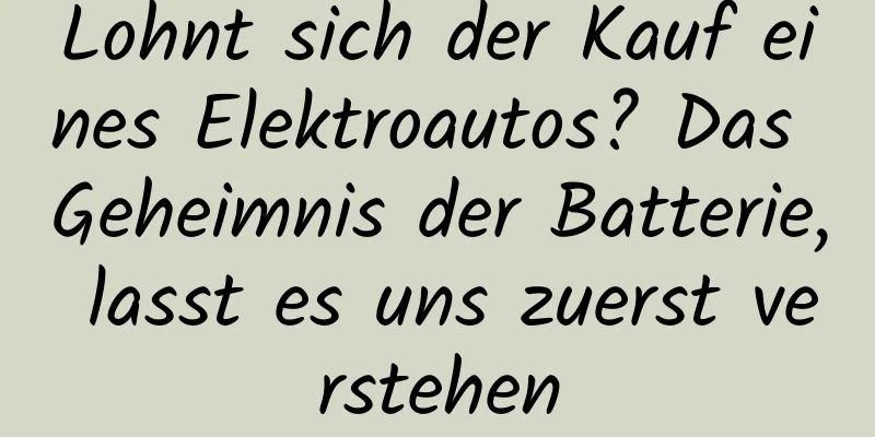 Lohnt sich der Kauf eines Elektroautos? Das Geheimnis der Batterie, lasst es uns zuerst verstehen