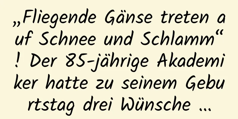 „Fliegende Gänse treten auf Schnee und Schlamm“! Der 85-jährige Akademiker hatte zu seinem Geburtstag drei Wünsche ...