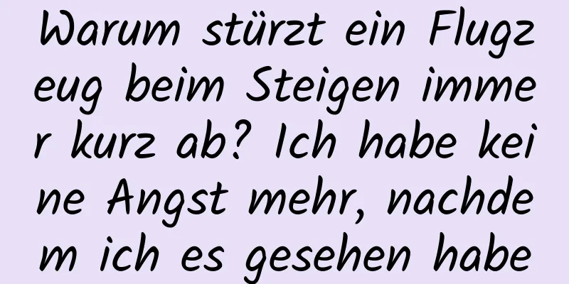 Warum stürzt ein Flugzeug beim Steigen immer kurz ab? Ich habe keine Angst mehr, nachdem ich es gesehen habe