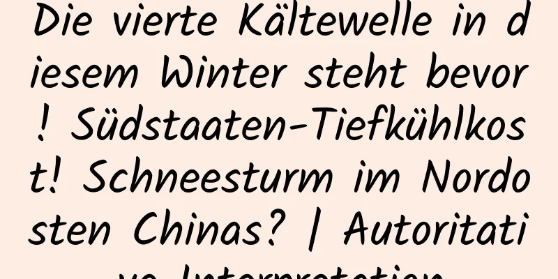 Die vierte Kältewelle in diesem Winter steht bevor! Südstaaten-Tiefkühlkost! Schneesturm im Nordosten Chinas? | Autoritative Interpretation
