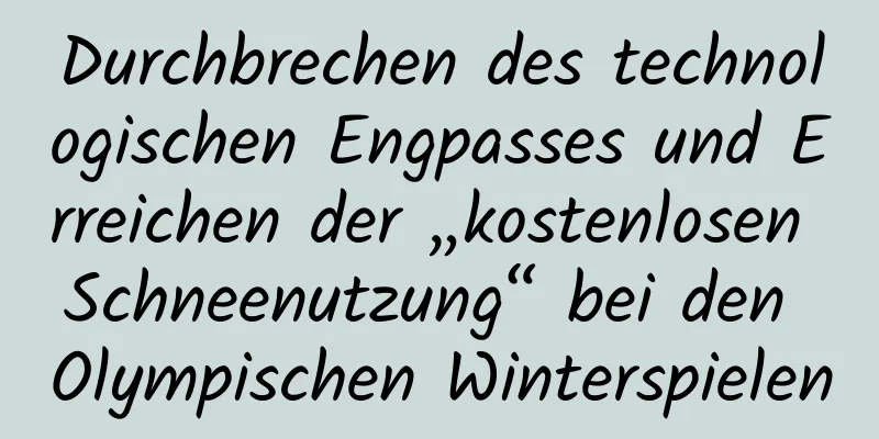 Durchbrechen des technologischen Engpasses und Erreichen der „kostenlosen Schneenutzung“ bei den Olympischen Winterspielen