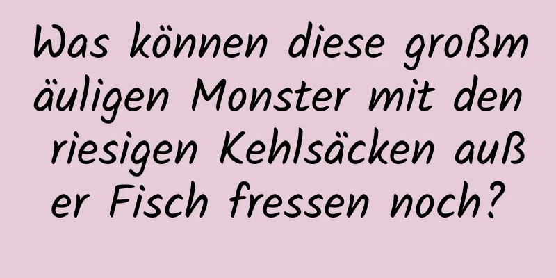 Was können diese großmäuligen Monster mit den riesigen Kehlsäcken außer Fisch fressen noch?