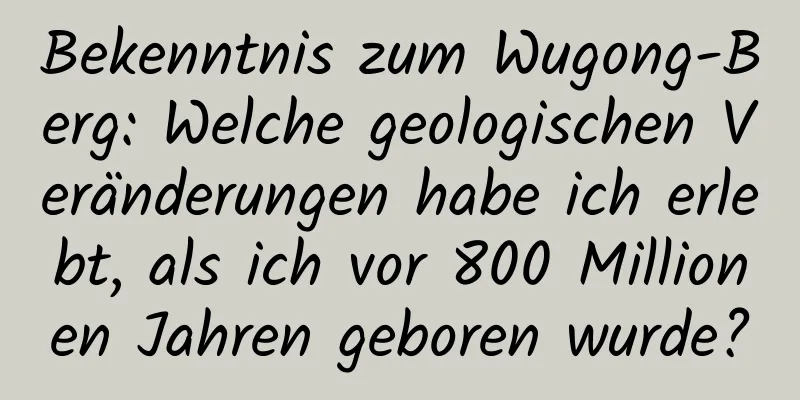 Bekenntnis zum Wugong-Berg: Welche geologischen Veränderungen habe ich erlebt, als ich vor 800 Millionen Jahren geboren wurde?
