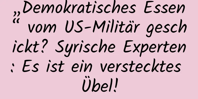„Demokratisches Essen“ vom US-Militär geschickt? Syrische Experten: Es ist ein verstecktes Übel!