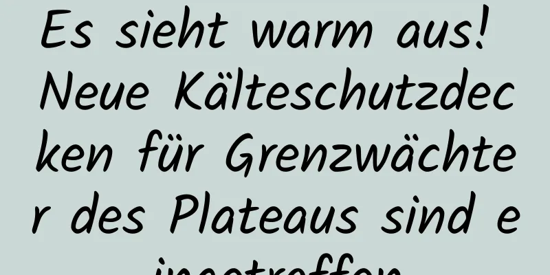Es sieht warm aus! Neue Kälteschutzdecken für Grenzwächter des Plateaus sind eingetroffen